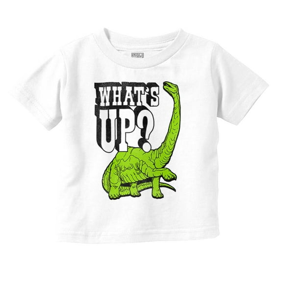 Funny Whats Up Cool Dinosaur Pun Toddler Boy Girl T Shirt Infant Toddler Brisco Brands 24M