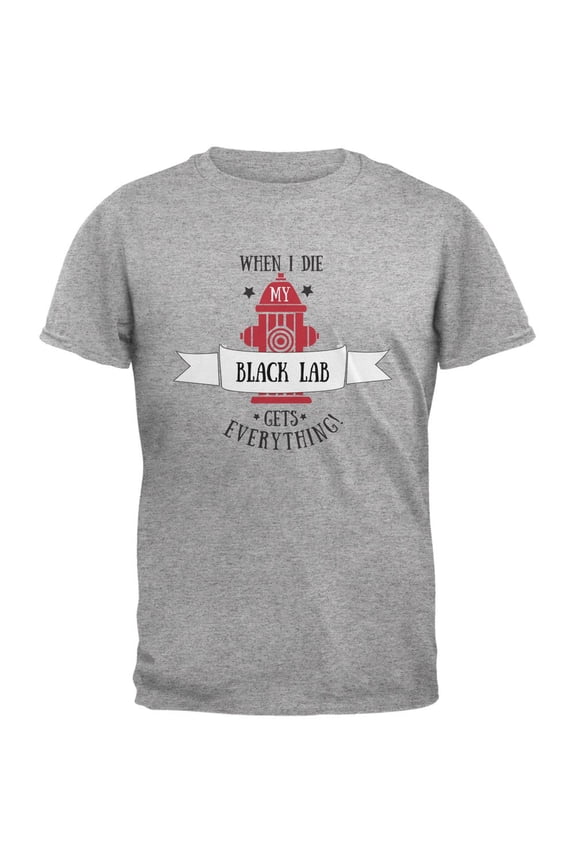 Funny When I Die Black Lab Heather Grey Adult T-Shirt - X-Large