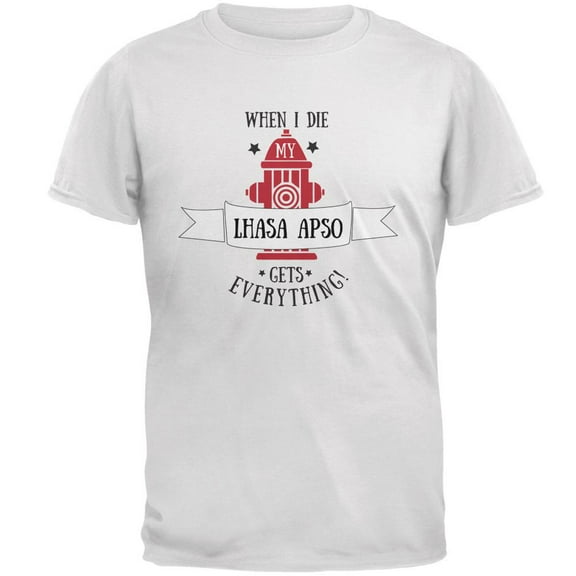 Funny When I Die Lhasa Apso White Adult T-Shirt - Large