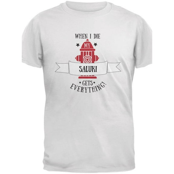 Funny When I Die Saluki White Adult T-Shirt - Small