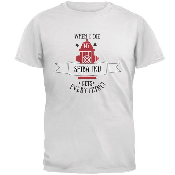Funny When I Die Shiba Inu White Adult T-Shirt - Medium