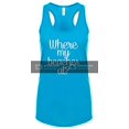 thumbnail image 1 of Funny Where My Beaches at Ladies Racerback Tank Top-Kelly Green-xs, 1 of 4