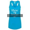 thumbnail image 1 of Funny Where My Beaches at Ladies Racerback Tank Top-Lilac-Large, 1 of 4