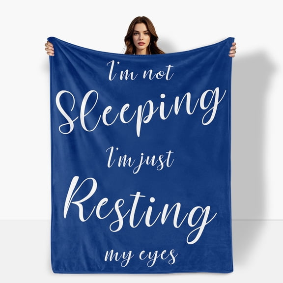 Funny Whimsical Blue Humor Theme Fleece Blanket Sofa Bed Travel Camping Polyester Throw Shipped From USA Soft Warm Comfortable Flannel Blanket Ideal For Family Friends Gift