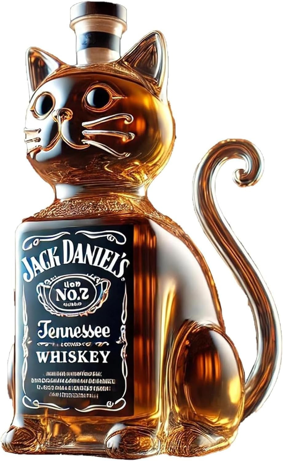 Funny Whiskey Cat Bottle, 10 Oz Unique Glass Decanter for Whiskey Decanter Set, 2025 New Cat Whiskey Decanter Set, Gift for Whiskey Lovers, Dad, Husband, Boyfriend