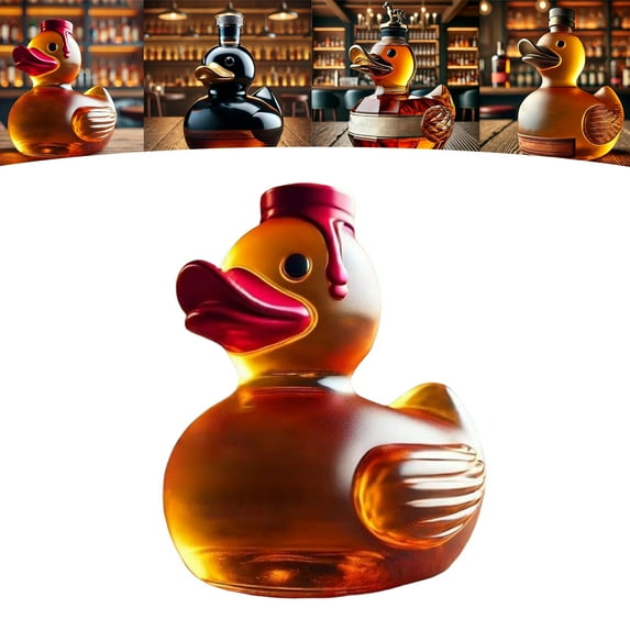 Funny Whiskey Duck Bottle, Whiskey Duck Bottle,10 Oz Engraved Whiskey Glasses,Wine Decanter, Mini Creative Duck Wine Bottle, Suitable for Home,Friends Gathering