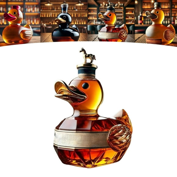 Funny Whiskey Duck Bottle, Whiskey Duck Bottle,10 Oz Engraved Whiskey Glasses,Wine Decanter, Mini Creative Duck Wine Bottle, Suitable for Home,Friends Gathering