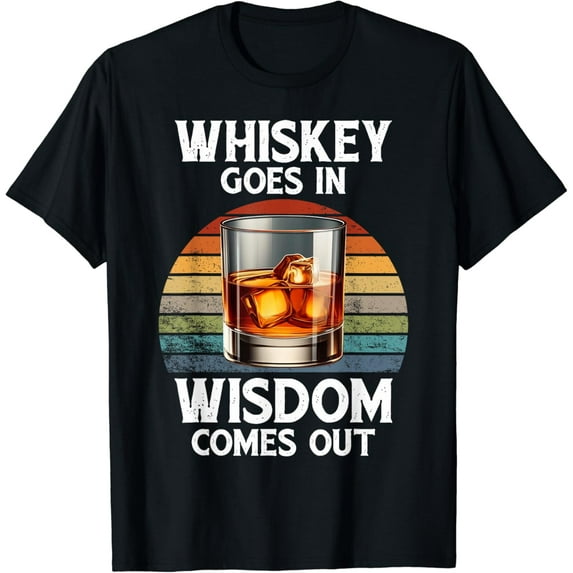 Funny Whiskey Goes In Wisdom Comes Out Vintage Distressed T-Shirt