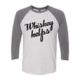 thumbnail image 1 of Funny Whiskey Helps Ladies Baseball Tee-Heather Gray-Small, 1 of 4