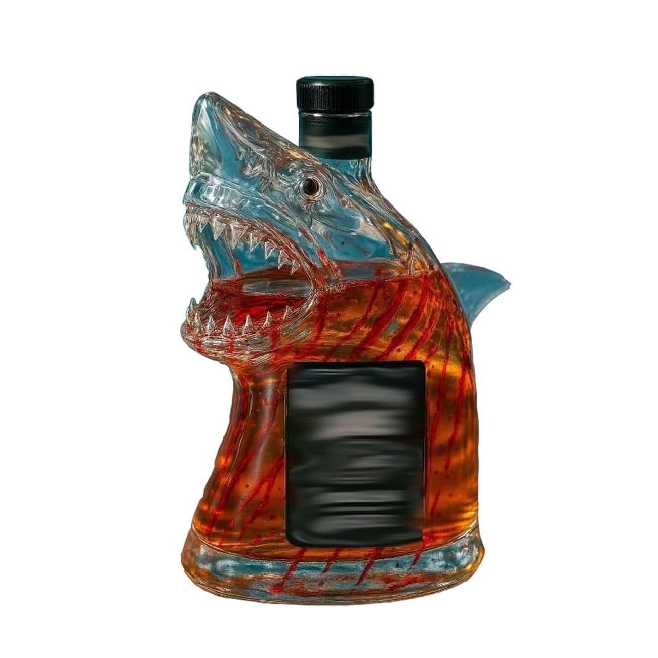 Funny Whiskey Shark Bottle,Shark 50th Anniversary Limited Edition Whiskey Bottle,3D Unique Animal Shaped Engraved Glass wine Decanter,Whiskey Bottles for Home Decor