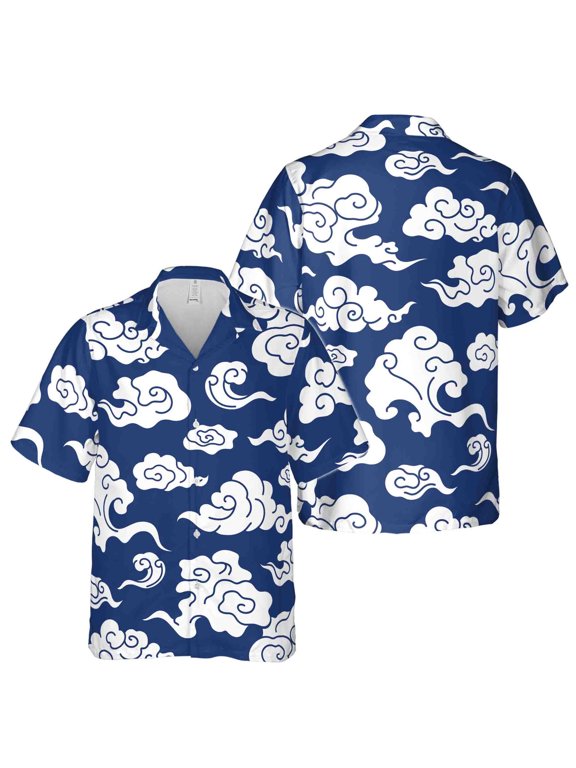 Funny White Cloudy In Blue Hawaiian Shirt S-5XL, Vacation Shirt
