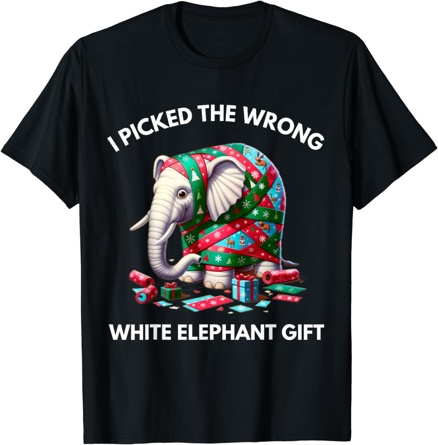 Funny White Elephant Gift Wrapped Elephant Dumb Gift TShirt