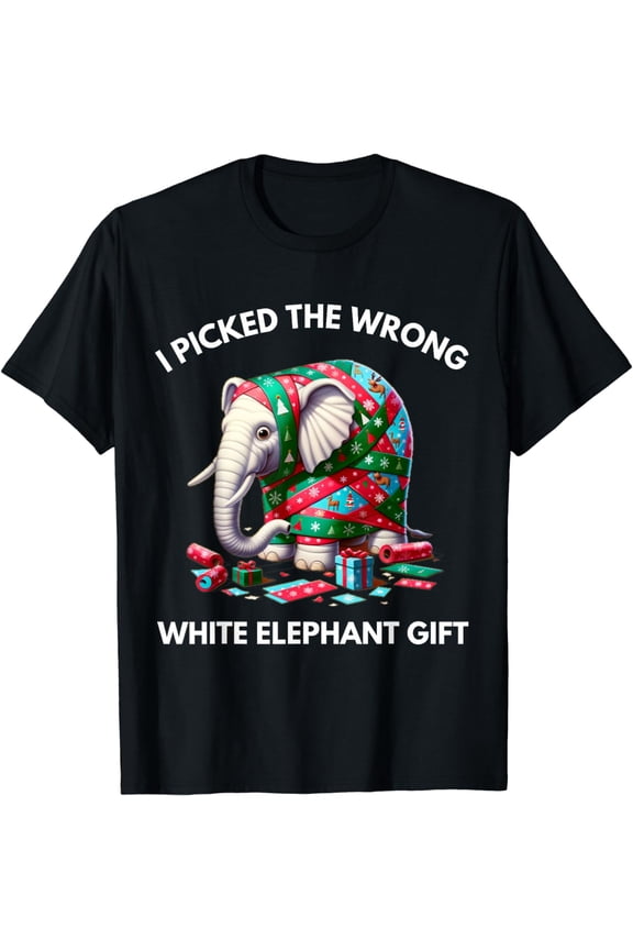 Funny White Elephant Gift Wrapped Elephant Dumb Gift T-Shirt