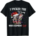 thumbnail image 1 of Funny White Elephant Wrapped Elephant Gift Holiday Humor Tee, for men and women up to 5XL, 1 of 2
