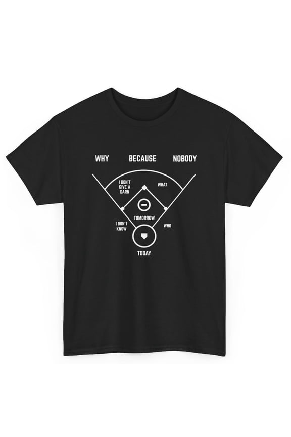 Funny Who s On First Baseball Vintage Joke Baseball Dad productor Gift Unisex T-Shirt