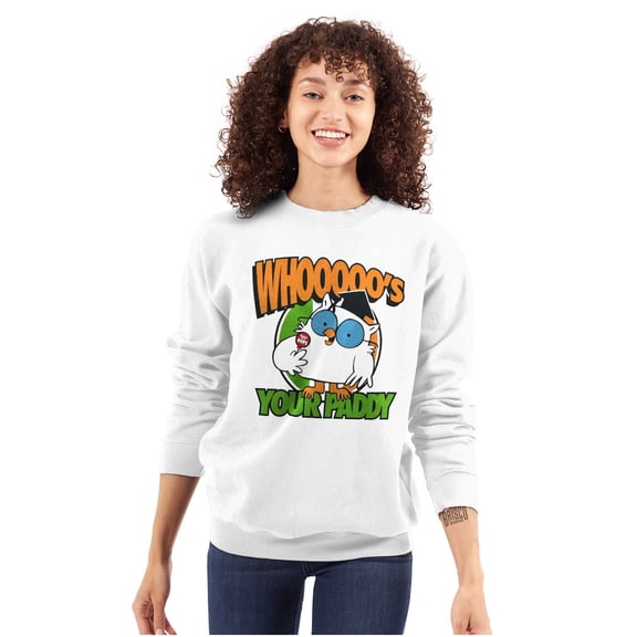 Funny Who's Your Paddy Tootsie Owl Sweatshirt for Men or Women Brisco Brands S