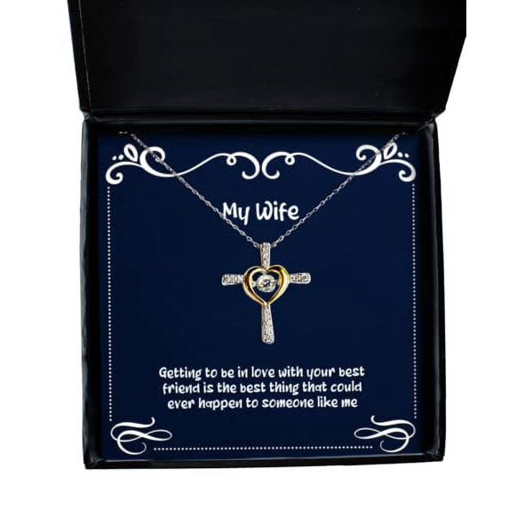 Funny Wife Gifts, Getting to be in love with your best friend is the best thing, Funny Birthday Cross Dancing Necklace From Wife, Birthday presents, Gift ideas for birthday, Unique birthday gifts,