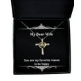 thumbnail image 1 of Funny Wife Gifts, You are my favorite reason to be happy, Wife Cross Dancing Necklace From Husband, , Wife birthday gift ideas, Unique wife birthday gift, Best wife birthday gift, Thoughtful wife, 1 of 5