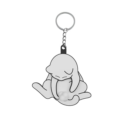 Funny Wiggling Cat Keychain - Cute Cat Pendant Bag Charm with Spinning Balls, Fun Gift for Cat Lovers