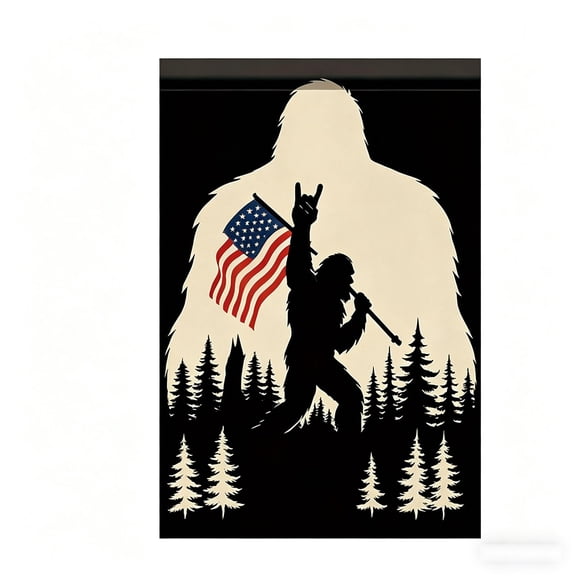Funny Wild Man Garden Flag, Rustic Outdoor Banner, Weather Resistant Yard Sign, Creative Cartoon Hanging Decor for Lawn Patio Courtyard Exterior Layout