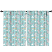 Funny Window Curtains for Kids Room - 42Wx63H Inch 2 Panels, Rod Pocket Colorful Cartoon Horse Patterns for Girls Bedroom Decor Preschool Classroom Curtains Playroom Living Room Window Drapes