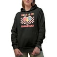 thumbnail image 1 of Funny Wine Is My Valentine, Retro Valentine's Day Gift, Black Hooded Sweatshirt or Hoodie, 3XL, 1 of 5