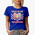 thumbnail image 1 of Funny Wine Is My Valentine, Retro Valentine's Day Gift, Royal Blue T-Shirt, Large, 1 of 5