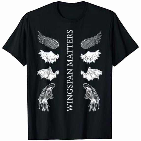 Funny Wingspan Matters T-Shirt for Book Lovers with Unique Wing Design
