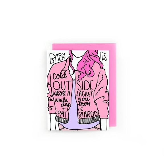 Funny Winter Card Baby It's Cold Outside Jacket Design Blank Inside, Envelope Included Perfect for Friends, Family, and Holiday Greetings