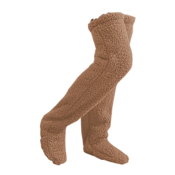 Funny Winter Legs Long Socks Furry Leg Warmers Paws Thigh High Socks Knee Fuzzy Plush Winter Home Sleeping Slipper Socks