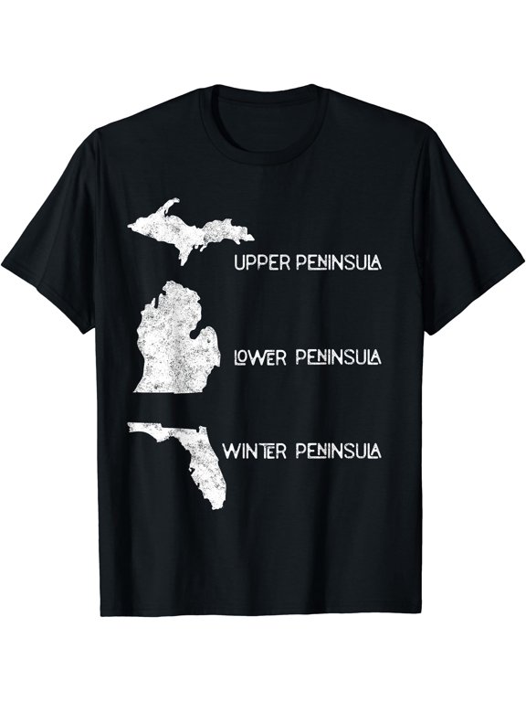 Funny Winter Peninsula Florida Vacation Michigan Michiganian T-Shirt
