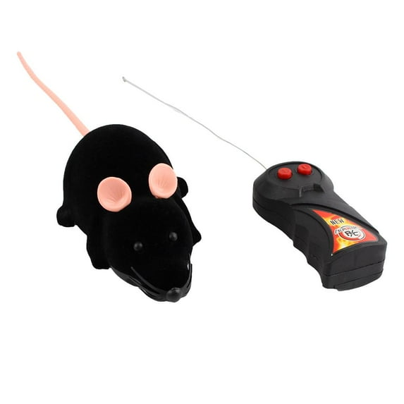 Funny Wireless Rat Toy Mouse Electronic Remote Control for Cats/Dogs/Pets/Kids for Scary Halloween Party Decorations Black