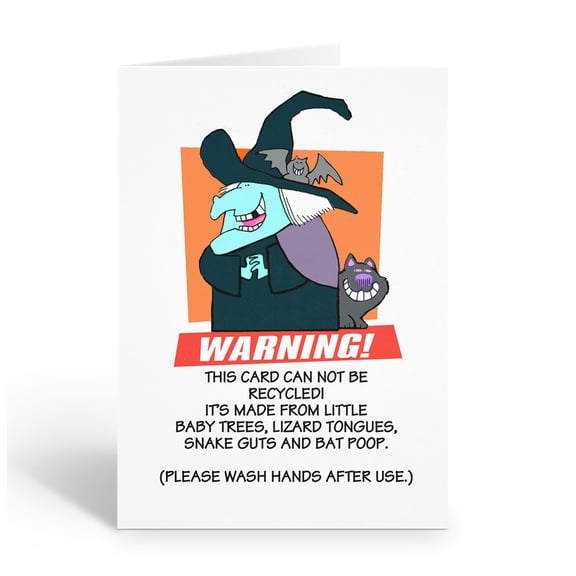 Funny Witch Halloween Greeting Card - 12 Cards with Envelopes - Halloween - 1835