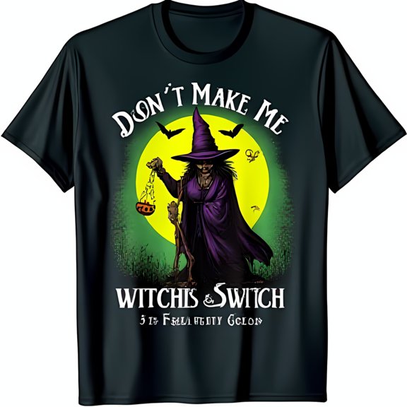 Funny Witch T-Shirt with Mischievous Design & Don t Me Witchis & Phrase for Halloween