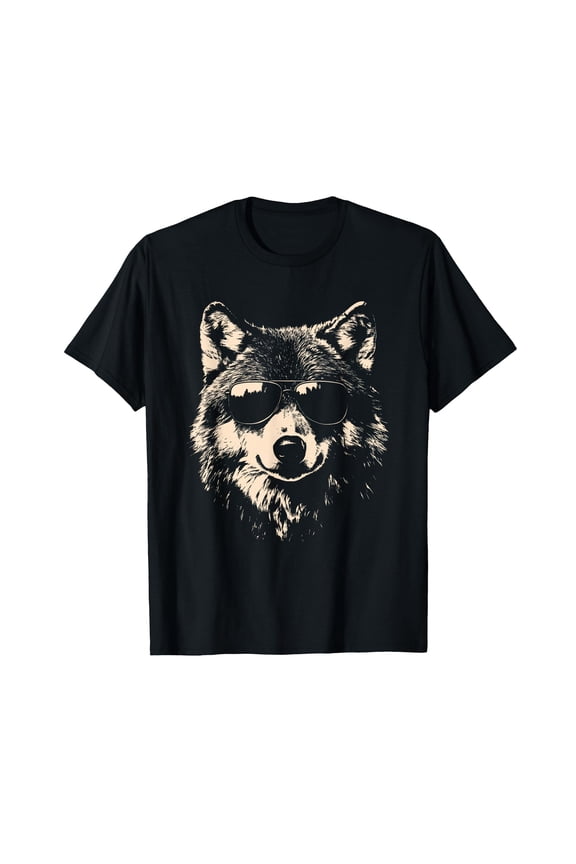 Funny Wolf Cool Rock and Roll Graphic T-Shirt
