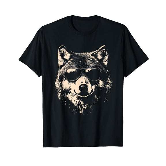 Funny Wolf Cool Rock and Roll Graphic T-Shirt