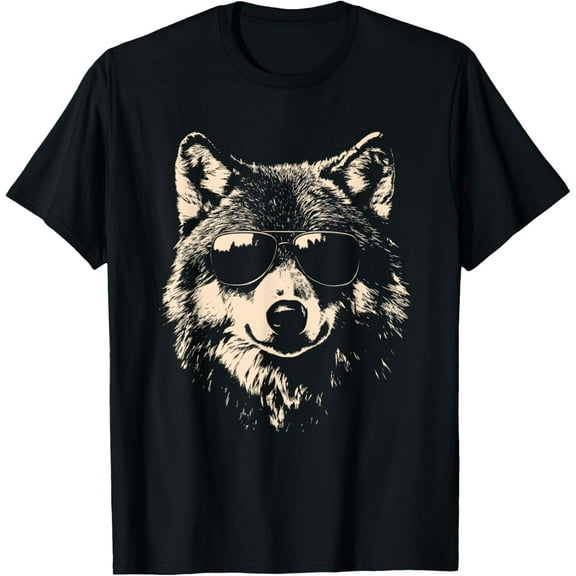 Funny Wolf Cool Rock and Roll Graphic T-Shirt