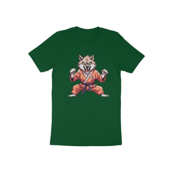 Funny Wolf Kung Fu Karate Judo Taekwondo Martial Art Gift T-Shirt Howling Wolf Martial Art Birthday Holiday Present Men Women Kids Tshirt