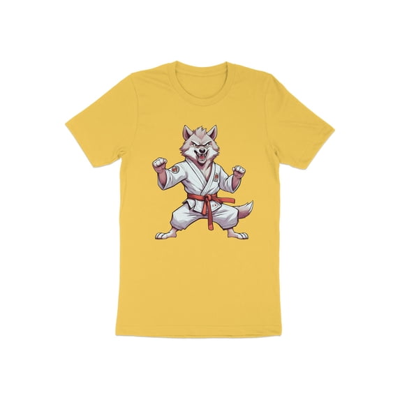 Funny Wolf Kung Fu Karate Judo Taekwondo Martial Art Gift T-Shirt Howling Wolf Martial Art Birthday Holiday Present Men Women Kids Tshirt