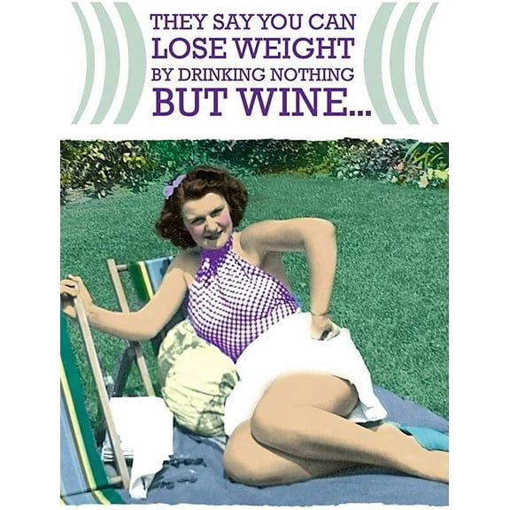 Funny Women's Birthday Greeting Card (5" x 7") by Actual Pictures | 3 Pack + 3 Envelopes (Wine Weight Loss)