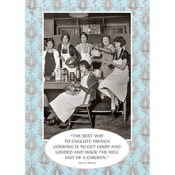 Funny Women's Birthday Greeting Card (5" x 7") by Paper Street | 3 Pack + 3 Envelopes (Julia Child Chicken)