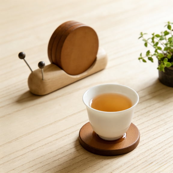 Funny Wood Coaster for Adults, Natural Walnut Stress Reliever Coaster, Heat Insulation Cup Holder for Desktop and Home Decor