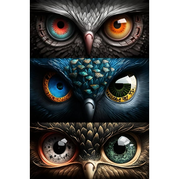 Funny Wooden Puzzle Three Kinds of Owl Eyes 300 Pieces Puzzles Landscape Jigsaw Puzzle for Beginners Each Piece is Unique Best Gifts for Family
