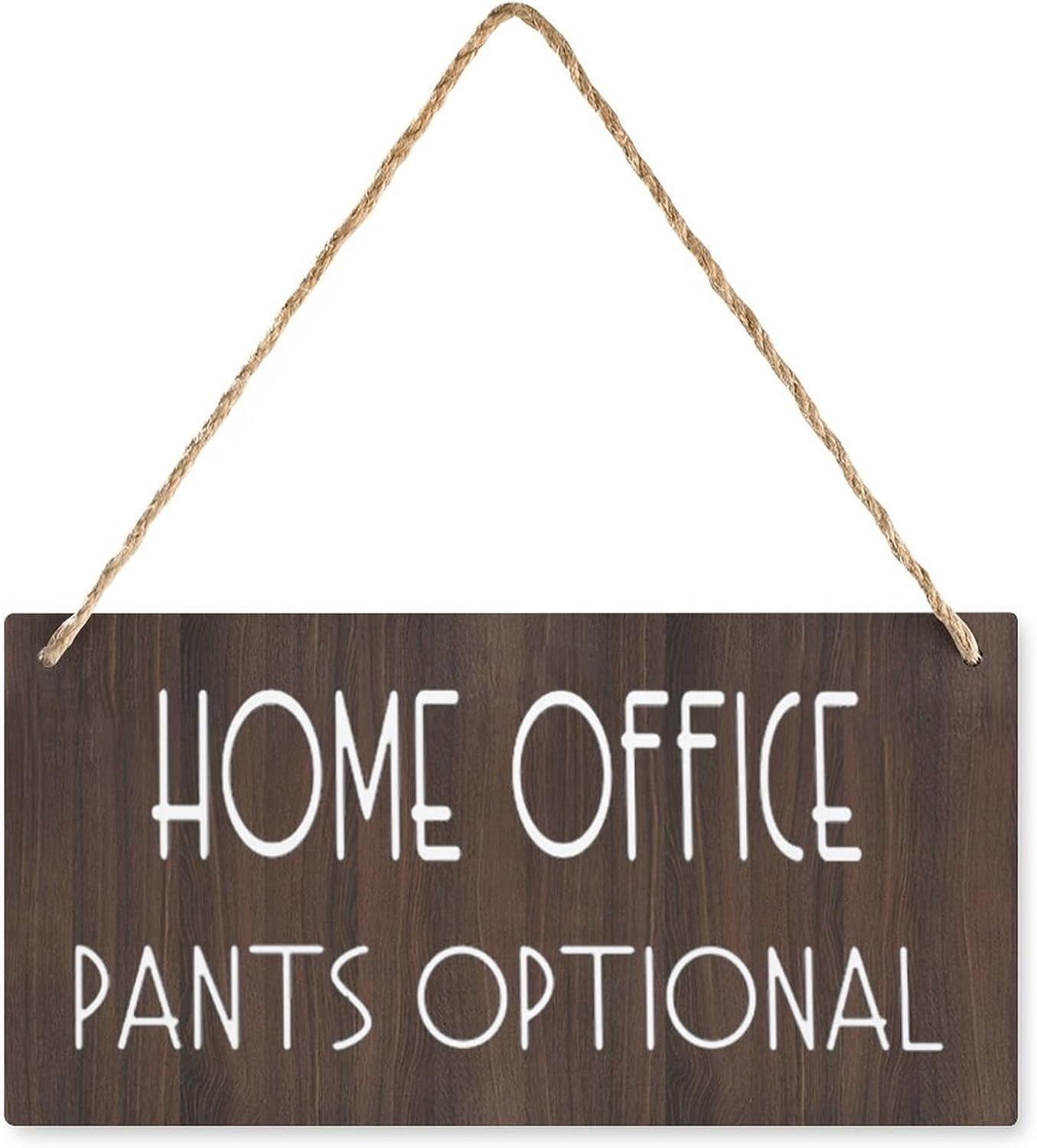 Funny Wooden Signs Home Office Pants Optional Wood Sign Desk Decor Home ...
