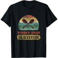 thumbnail image 1 of Funny Wooden Spoon Survivor Vintage Retro Humor T-Shirt, 1 of 4