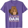 thumbnail image 1 of Funny Woodworking One Dam Project After Another Beaver Unisex T-Shirt for Men Women Kids Toddler,Violet Color,Size L, 1 of 5