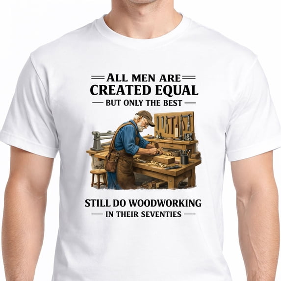 Funny Woodworking T-Shirt for Men, 70th Birthday Woodworker Gift, Seventies Carpenter Graphic Tee