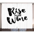 thumbnail image 1 of Ambesonne Funny Words Curtains 2 Panel Set, Rise and Wine Words, 108" x 108", Black and White, 1 of 3