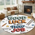thumbnail image 1 of Funny Words Round Rug 5ft Washable Circle Kitchen Rugs Non Slip Cartoon Orange Blue Luck Large Area Rug Indoor Floor Carpet for Bedroom Living Room Home Office Dining Room Nursery, 1 of 8
