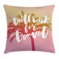 thumbnail image 1 of Funny Words Throw Pillow Cushion Cover, Dreamy Background with Tropical Palm Tree and Lettering Summer Travel Adventure, Decorative Square Accent Pillow Case, 20 X 20 Inches, Multicolor, by Ambesonne, 1 of 2